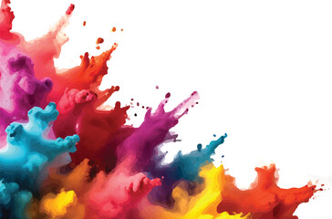 Multicolor powder explosion on White background. Colored cloud. Colorful dust explode. Paint Holi. colorful rainbow Holi paint color powder explosion with bright colors isolated white background.
