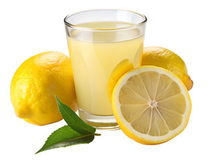 Lemon Juice in Glass with Slice