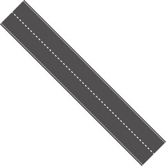 Wavy Curved Road. Top view. Flat vector illustration isolated on white background.