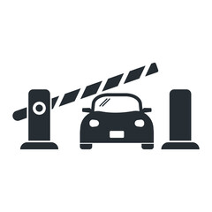 Secure parking gate icon graphic design illustration