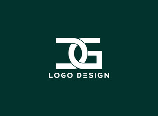 Modern CG GC monogram logo design with interlocking white letters on dark green background, ideal for professional branding, corporate identity, and luxury businesses