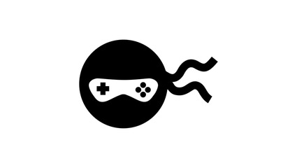 ninja gaming Logo, power gamer,, black isolated silhouette © OMIA
