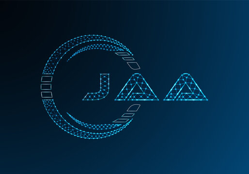 JAA low poly letter logo vector design. JAA lower poly logo design. Low poly logo.