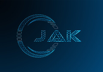 JAK low poly letter logo vector design. JAK lower poly logo design. Low poly logo. © Anar