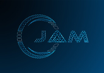 JAM low poly letter logo vector design. JAM lower poly logo design. Low poly logo.
