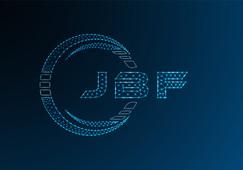 JBF low poly letter logo vector design. JBF lower poly logo design. Low poly logo.
