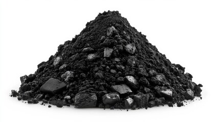 black coal isolated on white