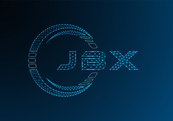 JBX low poly letter logo vector design. JBX lower poly logo design. Low poly logo.