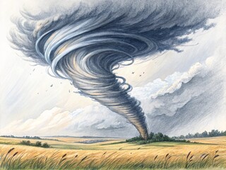 Tornado over the field