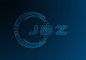 JBZ low poly letter logo vector design. JBZ lower poly logo design. Low poly logo.