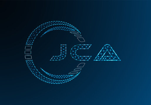 JCA low poly letter logo vector design. JCA lower poly logo design. Low poly logo.