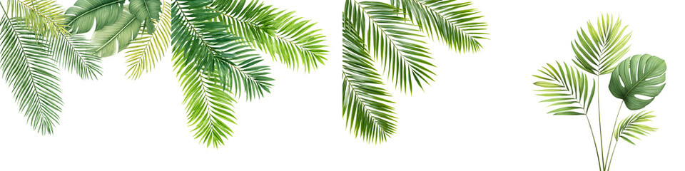 Tropical leaves and plants in natural setting