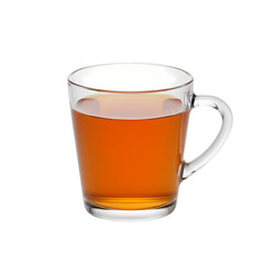 A Moment of Tranquility Amber Tea in a Clear Glass Mug isolated on transparent bacckground