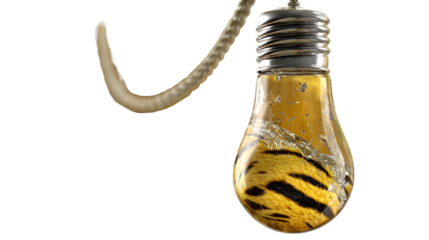 Tiger Stripes in a Light Bulb
 * Surreal Light Bulb with Animal Pattern
 * Liquid Light with Tiger Fur Design
 * Abstract Animal Print Lighting
 * Unique Lightbulb Concept Art
 * Tiger Pattern Swirlin