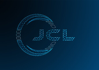 JCL low poly letter logo vector design. JCL lower poly logo design. Low poly logo.
