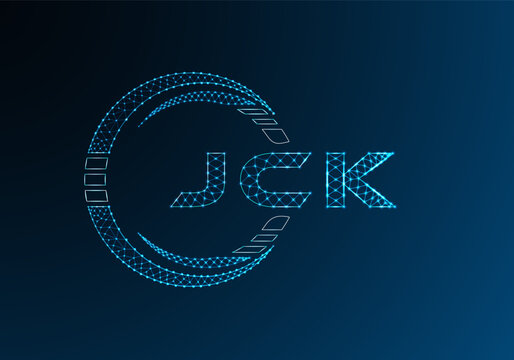 JCK low poly letter logo vector design. JCK lower poly logo design. Low poly logo.