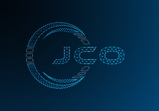 JCO low poly letter logo vector design. JCO lower poly logo design. Low poly logo.