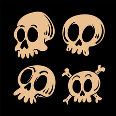 Cartoon skull head collection