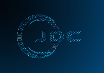 JDC low poly letter logo vector design. JDC lower poly logo design. Low poly logo.