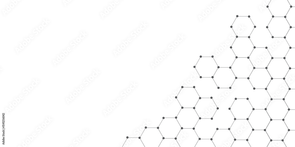 Aufkleber molecular structure abstract tech background. geometric white background. science network pattern, c