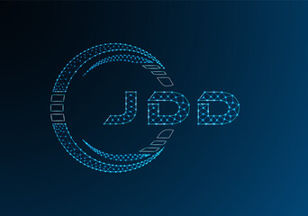 JDD low poly letter logo vector design. JDD lower poly logo design. Low poly logo.