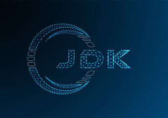 JDK low poly letter logo vector design. JDK lower poly logo design. Low poly logo.