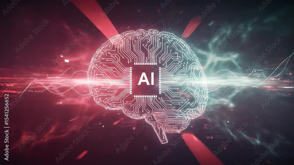Aufkleber artificial intelligence concept brain design abstract background