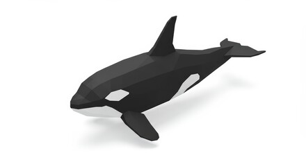 Fototapeta premium Low Poly Orca Whale 3D Render