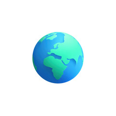 Fototapeta premium A Stunning 3D Transparent PNG Icon of the Globe Representing the World in a Visually Appealing Manner