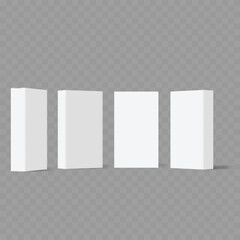 Set of Blank White Product Box Mockups from Various Angles .Vector