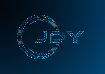 JDY low poly letter logo vector design. JDY lower poly logo design. Low poly logo.