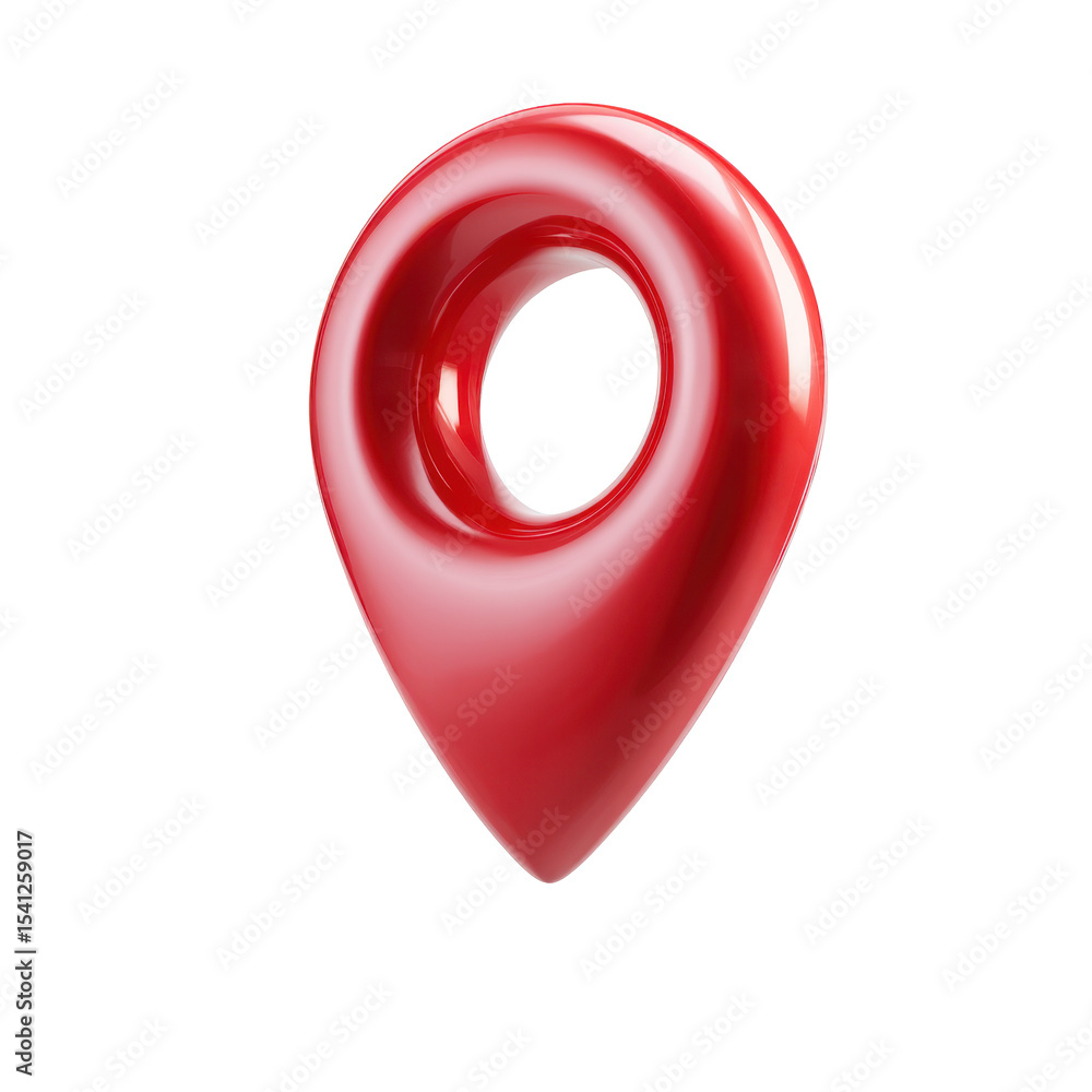 Aufkleber a transparent png 3d render of a red location pin icon for gps navigation and geotagging purposes