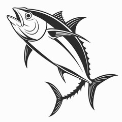 Naklejka premium Fish vector illustration of an isolated marine animal silhouette on a white background