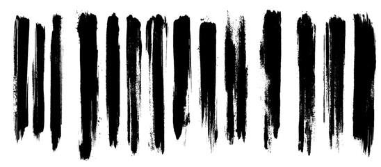 Painted grunge stripes set. Set of vector brush strokes  illustration