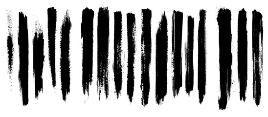 Painted grunge stripes set. Set of vector brush strokes  illustration