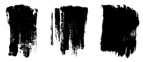 Painted grunge stripes set. Set of vector brush strokes  illustration
