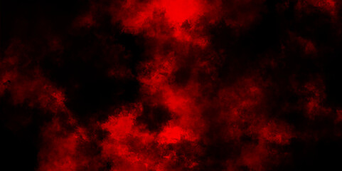 Toned night sky with fluffy soft clouds, Smoke from fireless candle on dark wall background, Red clouds in the black sky. surreal background with copy space for  design.