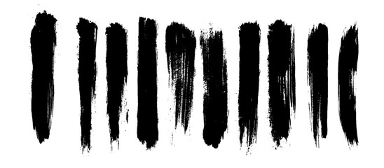 Brush lines set. Vector illustration
