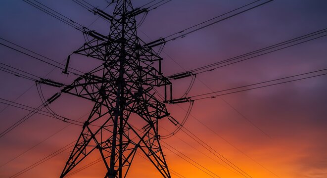 High-voltage power transmission structure for long-distance energy distribution.