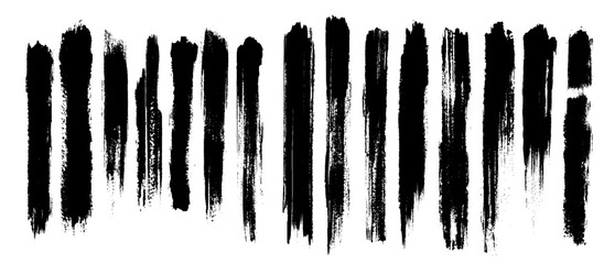 Brush lines set. Vector illustration
