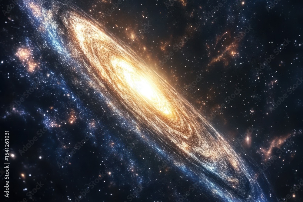 Poster endless cosmic journey through a vibrant galaxy in animated outer space backdrop, infinite outer spa