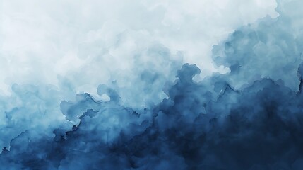 Fototapeta premium Abstract watercolor-like design in shades of blue and white.