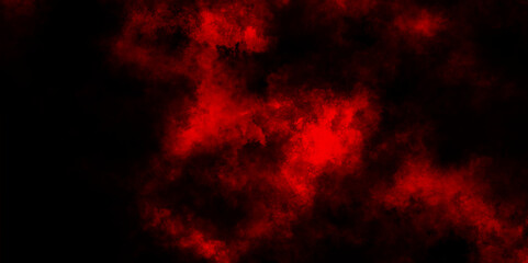 Toned night sky with fluffy soft clouds, Smoke from fireless candle on dark wall background, Red clouds in the black sky. surreal background with copy space for  design.
