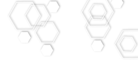 clean white background featuring overlapping hexagons, creating a modern and clean design element effect