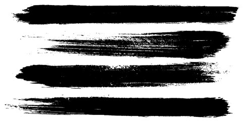 Black and white stripes set isolated on white background vector. 