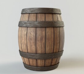 Obraz premium wooden barrel isolated on white