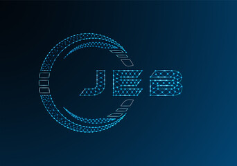 JEB low poly letter logo vector design. JEB lower poly logo design. Low poly logo.
