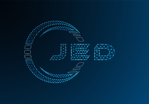 JED low poly letter logo vector design. JED lower poly logo design. Low poly logo.