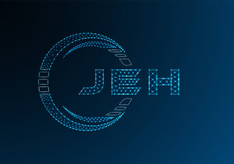 JEH low poly letter logo vector design. JEH lower poly logo design. Low poly logo.