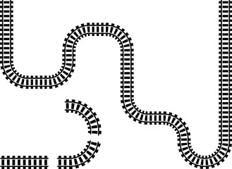 Wavy Curved Road. Top view. Flat illustration isolated on white background.
